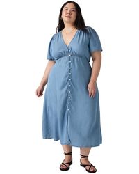 Levi's - Plus Size V-neck Short-sleeve Midi Dress - Lyst