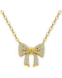 Giani Bernini - Cubic Zirconia Bow Pendant Necklace - Lyst