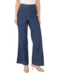 Cece - Double Contrast High-waisted Wide-leg Stretch Jeans - Lyst