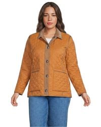 Lands' End - Plus Size Print Reversible Barn Quilted Insulated Jacket - Lyst