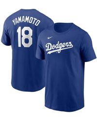 Nike - Yoshinobu Yamamoto Los Angeles Dodgers Fuse Name Number T-shirt - Lyst