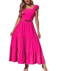 CUPSHE - Square Neck Ruffle Trim Matching Sets - Lyst
