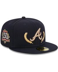 KTZ - Atlanta Braves Gold Leaf 59fifty Fitted Hat - Lyst