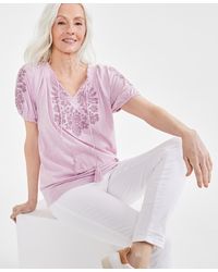 Style & Co. - Embroidery Vacay Top - Lyst