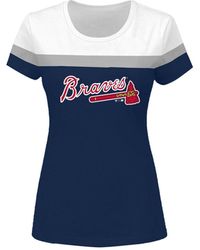 Profile White And Navy Houston Astros Plus Size Colorblock T-shirt in Blue