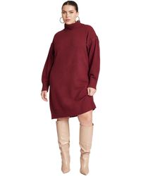Eloquii - Plus Size Sweater Mini Dress With Lace Detail - Lyst