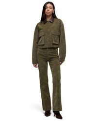 Hudson Jeans - Faux Leather Utility Cropped Chore Jacket High Waisted Dani Flare Pants - Lyst