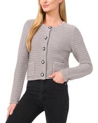 Cece - Button-front Textured Cardigan Sweater - Lyst
