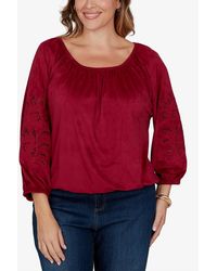 Ruby Rd. - Plus Size Embroidered Scoop Neck Top - Lyst