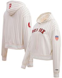 Pro Standard - Boston Red Sox Pinstripe Retro Classic Cropped Pullover Hoodie - Lyst