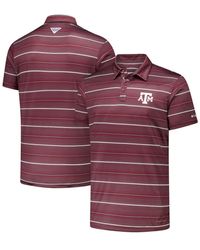 Columbia - Texas A&m aggies Pfg Super Terminal Tackle Omni-shade Stripe Polo Shirt - Lyst