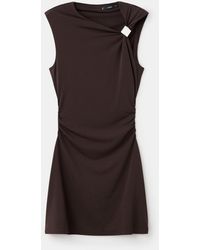 Mango - Asymmetrical Neck And Metallic Detail Dress - Lyst