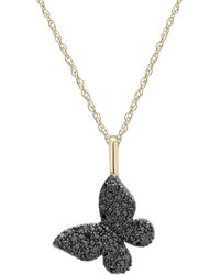 Wrapped in Love - Diamond Butterfly Pendant Necklace (1/6 Ct. T.w. - Lyst