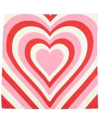 Kate Spade - Oversized Heart Silk Square Scarf - Lyst