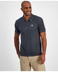 Guess - Steno Short Sleeve Quarter-zip Polo Shirt - Lyst