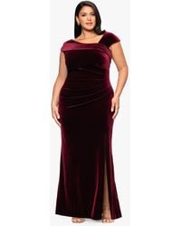Xscape - Plus Size Cap Sleeve Velvet Gown - Lyst