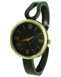 Olivia Pratt - Gunmetal Gold Shape Every Day Two Tone Metal Bangle Watch - Lyst