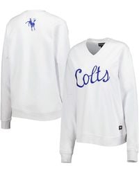 The Wild Collective - Indianapolis Colts Cheer V-neck Fleece Pullover Sweatshirt - Lyst