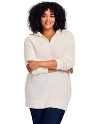 Avenue - Plus Size Half-zip Pullover Sweater - Lyst