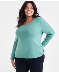 Style & Co. - Plus Size Scoop-neck Long-sleeve Top - Lyst