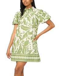 Msk - Short-sleeve Button Collar Dress - Lyst