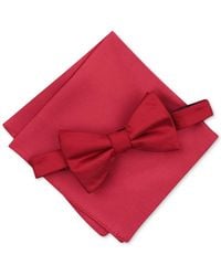 Alfani - Solid Texture Pocket Square And Bowtie - Lyst