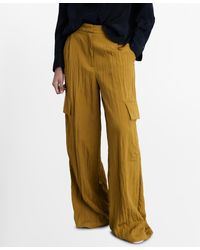 Mango - Textured Cargo Trousers - Lyst