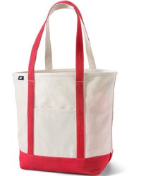 Lands' End - Large 5 Pocket Open Top Long Handle Canvas Tote Bag - Lyst