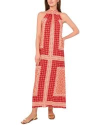 Vince Camuto - Tile-print Sleeveless Halter Maxi Dress - Lyst