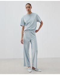 Mango - Cotton Striped Pajama Pants - Lyst