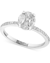 Effy - Effy® Diamond Round & Marquise Engagement Ring (3/8 Ct. T.w.) In 14k White Gold - Lyst