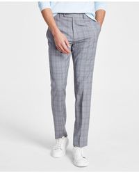 Calvin Klein Charcoal Pin-dot Slim Fit Wool Pant in Gray for Men | Lyst