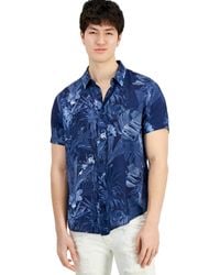 Guess - Tropical-print Short-sleeve Button-down Shirt - Lyst