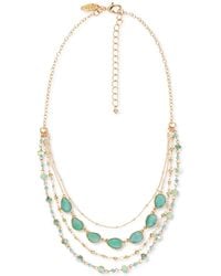 Style & Co. - Gold-tone Green Stone & Bead Layered Strand Necklace, 17" + 3" Extender, Created For Macy's - Lyst