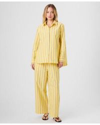 French Connection - Long Sleeve Button Front Stripe Shirt Drawstring Pants - Lyst