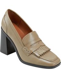 Marc Fisher - Hamish Block Heel Square Toe Dress Loafers - Lyst