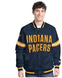 Starter - Navy/gold Indiana Pacers Scout Full Snap Varsity Jacket - Lyst