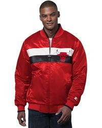 Starter - Red/black Chicago Bulls The Ambassador Satin Varsity Jacket - Lyst