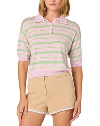Astr - Short-sleeve Collared Sweater - Lyst