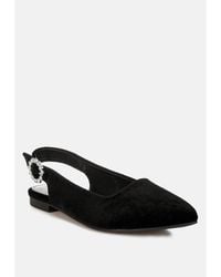 LONDON RAG - Dolan Velvet Slingback Flat Sandals - Lyst