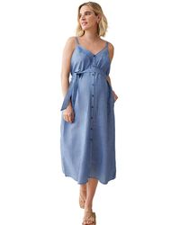 Ingrid & Isabel - Ingrid + Isabel Maternity Ingrid + Isabel Chambray Button Down Midi Dress - Lyst