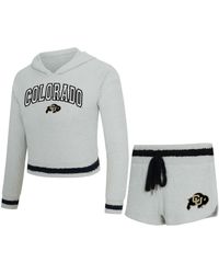 Concepts Sport - 2-piece Gray/black Colorado Buffaloes Whitley Long Sleeve Hoodie Top And Shorts Set - Lyst