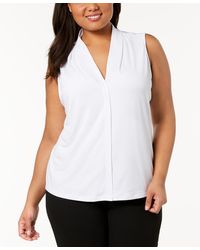 Calvin Klein - Plus Size V-neck Top - Lyst