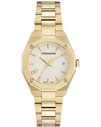 Ferragamo - Swiss Edge Gold Ion Plated Bracelet Watch 34mm - Lyst