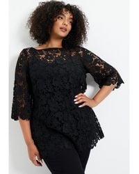 June + Vie - June + Vie June + Vie Allover Lace Top - Lyst