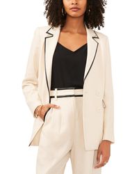 Vince Camuto - Linen Blend Piped Oversized Notched Collar Double Breasted Blazer - Lyst