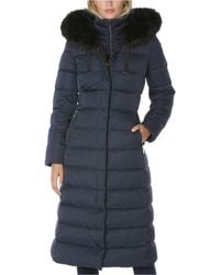 t tahari jacqueline faux fur trim maxi puffer coat