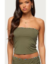 Edikted - Monroah Beaded Strapless Top - Lyst