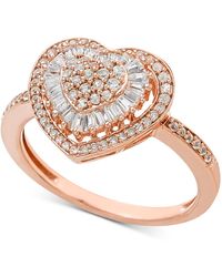 Macy's Diamond Heart Cluster Ring (1/2 Ct. T.w.) In 14k White , Yellow Or Rose Gold - Metallic