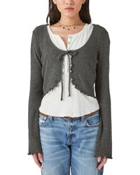 Lucky Brand - Cloud Ribbed Tie-front Cardigan - Lyst